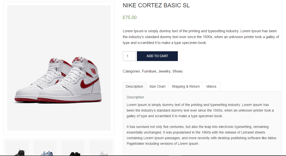 ADD TABS IN PRODUCT DESCRIPTIONS